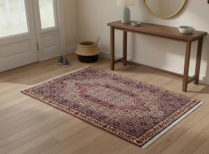 Vintage Cream Geometric 2X3 Bidjar Persian Rug