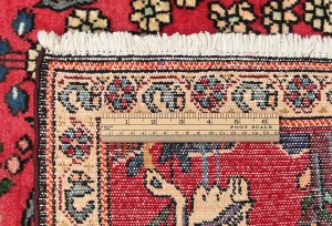 Vintage Red Pictorial 2X3 Hamedan Persian Rug