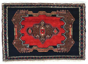 Vintage Red Geometric 2'6X3'5  Hamedan Persian Rug