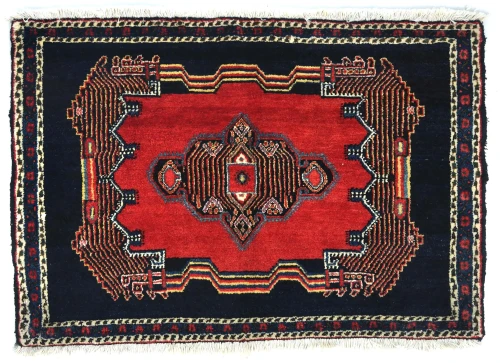 Vintage Red Geometric 2'6X3'5  Hamedan Persian Rug