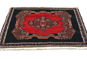 Vintage Red Geometric 2'6X3'5  Hamedan Persian Rug