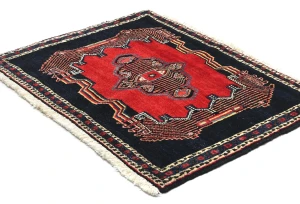 Vintage Red Geometric 2'6X3'5  Hamedan Persian Rug