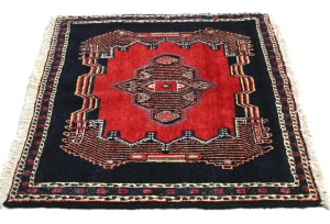 Vintage Red Geometric 2'6X3'5  Hamedan Persian Rug