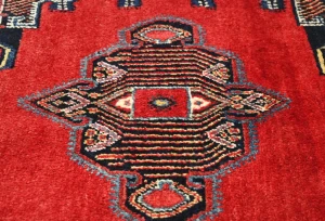 Vintage Red Geometric 2'6X3'5  Hamedan Persian Rug