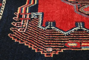 Vintage Red Geometric 2'6X3'5  Hamedan Persian Rug