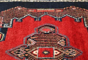 Vintage Red Geometric 2'6X3'5  Hamedan Persian Rug
