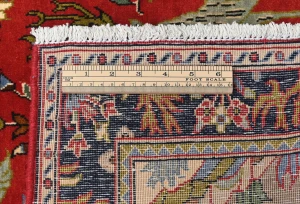 Vintage Red Traditional Floral 2'8X3'1 Kashan Persian Rug