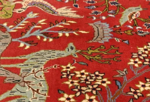 Vintage Red Traditional Floral 2'8X3'1 Kashan Persian Rug