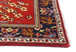 Vintage Red Traditional Floral 2'8X3'1 Kashan Persian Rug