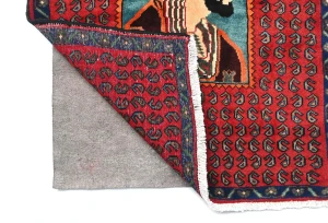 Vintage Red Floral 2'7X3'5 Zanjan Persian Rug