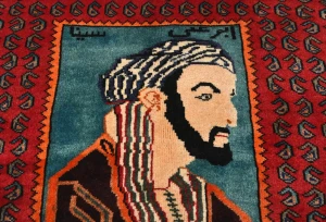 Vintage Red Floral 2'7X3'5 Zanjan Persian Rug