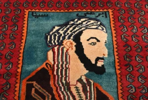 Vintage Red Floral 2'7X3'5 Zanjan Persian Rug