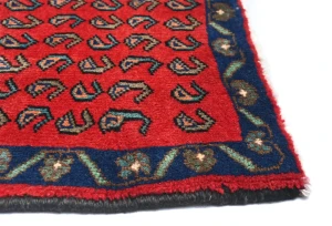 Vintage Red Floral 2'7X3'5 Zanjan Persian Rug