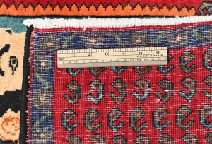 Vintage Red Floral 2'7X3'2 Zanjan Persian Rug