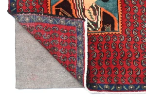 Vintage Red Floral 2'7X3'2 Zanjan Persian Rug