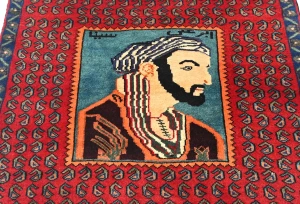 Vintage Red Floral 2'7X3'2 Zanjan Persian Rug