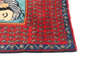 Vintage Red Floral 2'7X3'2 Zanjan Persian Rug
