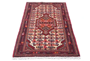 Vintage Cream Tribal 2'7X4'1 Tajabad Persian Oriental Rug