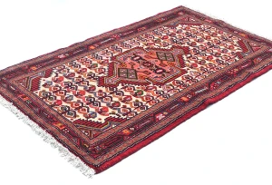 Vintage Cream Tribal 2'7X4'1 Tajabad Persian Oriental Rug