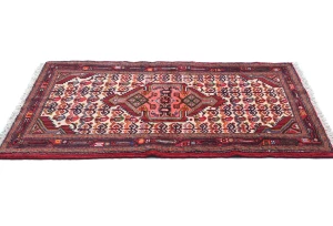 Vintage Cream Tribal 2'7X4'1 Tajabad Persian Oriental Rug