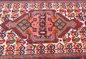 Vintage Cream Tribal 2'7X4'1 Tajabad Persian Oriental Rug