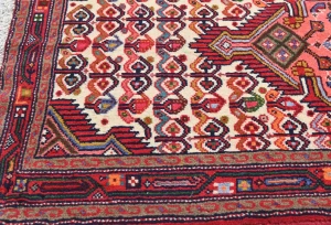 Vintage Cream Tribal 2'7X4'1 Tajabad Persian Oriental Rug