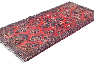 Semi Antique Light Red Floral 2X4 Sarouk Persian Rug