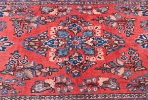 Semi Antique Light Red Floral 2X4 Sarouk Persian Rug