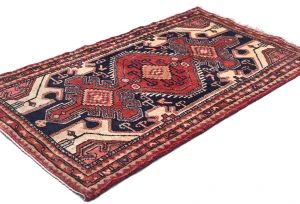 Vintage Cream Geometric 2'7X4'6 Hamedan Persian Rug