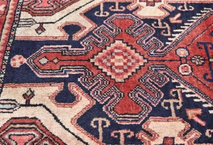 Vintage Cream Geometric 2'7X4'6 Hamedan Persian Rug