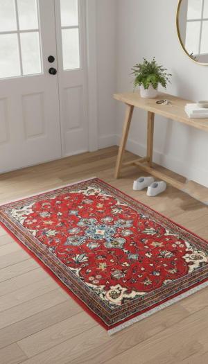 Vintage Red Traditional 2'7X4'3 Sarouk Persian Rug