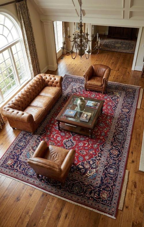Vintage Red Floral Traditional 6'6X10'3 Kashan Persian Rug