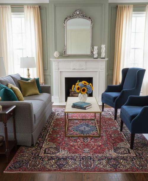 Vintage Red Traditional Floral 10X13 Kashan Persian Rug