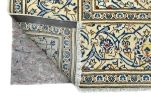 Vintage Cream Floral Traditional 8X12 Kashan Persian Rug