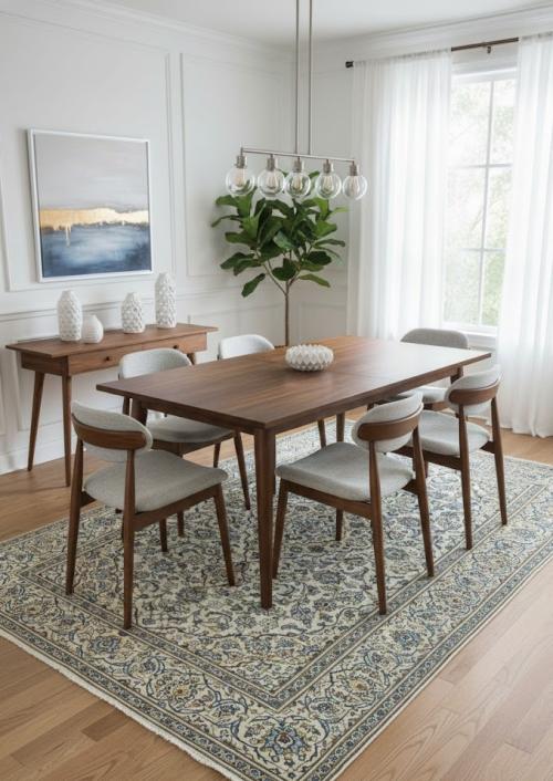 7'11 x 11'7 Hand Knotted Kashan Floral Persian Wool Rug