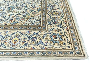 Vintage Cream Floral Traditional 8X12 Kashan Persian Rug