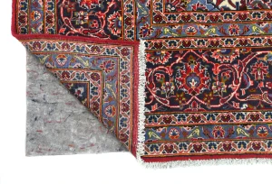 Vintage Red Floral Traditional 8x11 Kashan Persian Rug