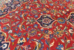 Vintage Red Traditional Floral 10X13 Kashan Persian Rug