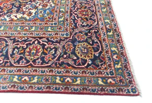 Vintage Red Traditional Floral 10X13 Kashan Persian Rug
