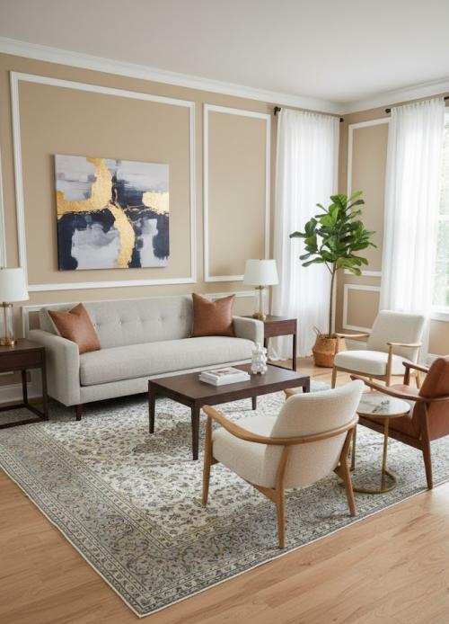 8'0 x 11'3 Hand Knotted Kashan Floral Persian Wool Rug