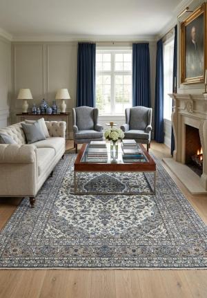 7'10 x 11'4 Hand Knotted Kashan Floral Persian Wool Rug