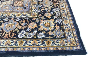 Vintage Dark Purple-navy Floral Traditional 10X13 Kashan Persian Rug