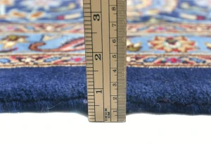 Vintage Dark Navy Floral Traditional 10X13 Kashmar Persian Rug