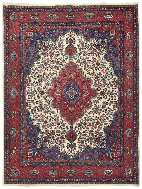 Vintage Purple-navy Traditional 10X13 Kashmar Persian Rug