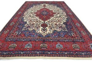 Vintage Purple-navy Traditional 10X13 Kashmar Persian Rug