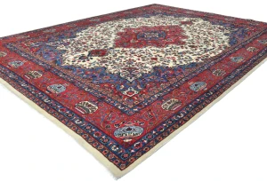 Vintage Purple-navy Traditional 10X13 Kashmar Persian Rug