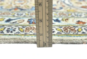 Vintage Cream Floral Traditional 8X12 Kashan Persian Rug