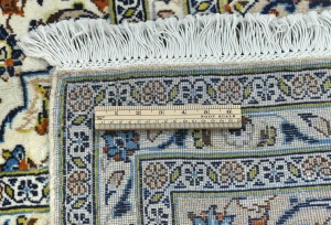 Vintage Cream Floral Traditional 8X12 Kashan Persian Rug