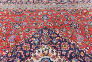 Vintage Red Floral Traditional 8X11 Kashan Persian Rug
