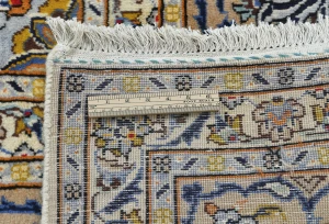 Vintage Cream Floral Traditional 9'6X13'2 Kashan Persian Oriental Rug